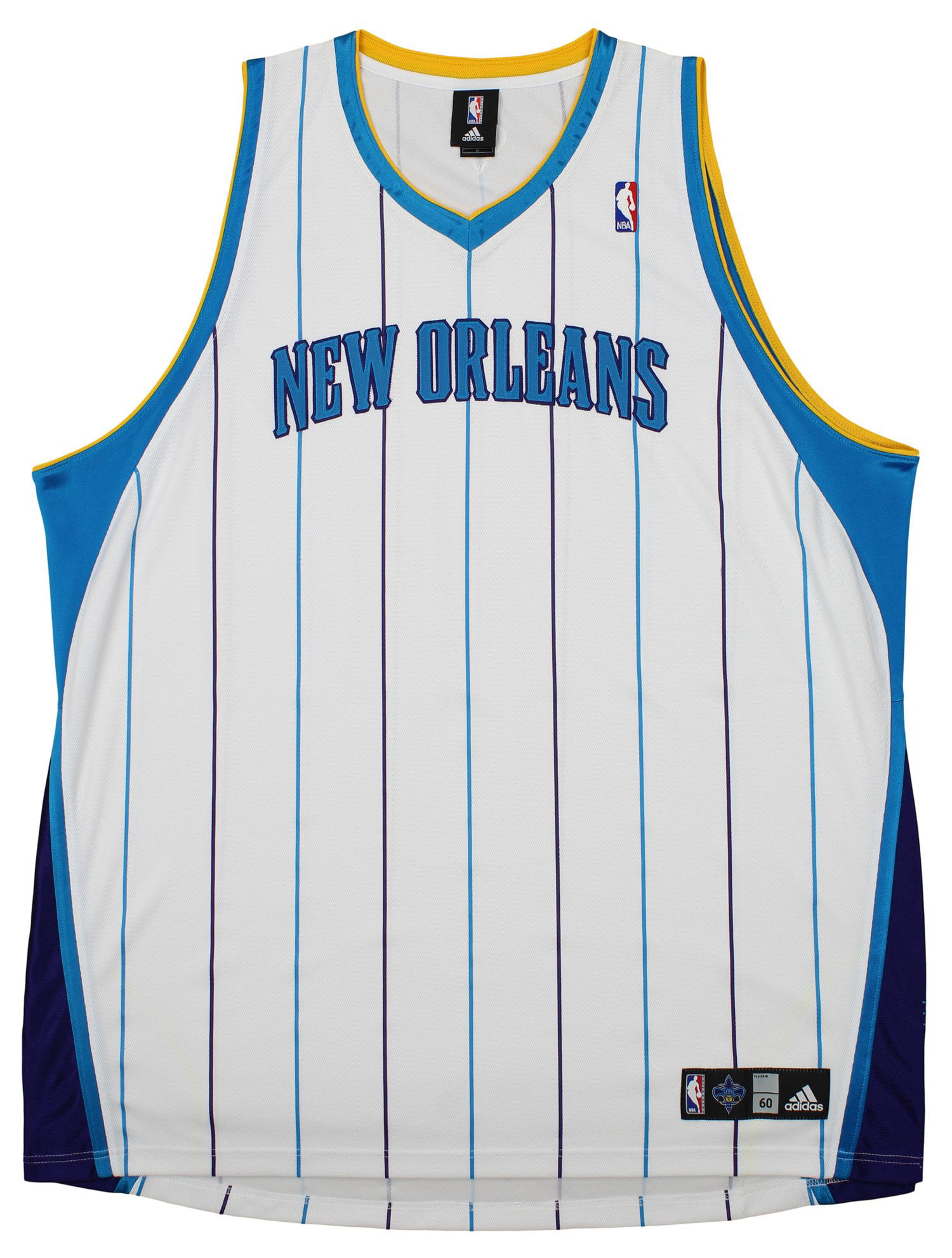 Adidas NBA Basketball Men's New Orleans Hornets Blank Jersey, White Striped - Walmart.com