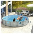 thumbnail image 2 of Above Ground Pool 14ft x 33in, Metal Frame Pool with Filter Pump, Gray Wicker, 8 Adult Capacity, 2 of 9