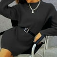 thumbnail image 5 of Efsteb Women's Long Sleeve Sweater Dresses Crewneck Casual Knitted Sweater Dress Trendy Fall Pullover Sweater Dress (Black,XL), 5 of 8
