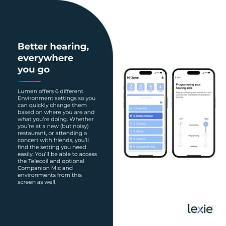 Lexie Hearing - Lexie Lumen self-fitting OTC hearing aids - Silver