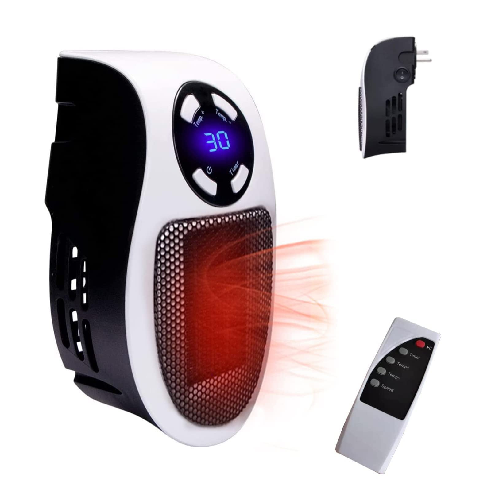 Plug In Heater for Indoor Use - 350W Fast Heating Alpha Heater Small Plug  In Wall Heater, Low Wattage Space Heater with Thermostat, Timer, Led  Display - Walmart.com