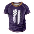 thumbnail image 4 of Men's Raglan T-shirt Retro Short Sleeve Round Neck Independence Day Printing Tops 5XL, 4 of 4