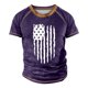thumbnail image 4 of Men's Raglan T-shirt Retro Short Sleeve Round Neck Independence Day Printing Tops 3XL, 4 of 4