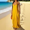 thumbnail image 6 of OVAFBAU Summer Dresses for Women Boho Print Sleeveless V Neck Backless Ankle Length Beach Vacation Dress Summer Outfits, 6 of 7