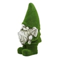 thumbnail image 5 of Large Whimsical Green Thumb Gnome With Shovel Garden Statue In Artificial Moss, 5 of 9