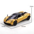 thumbnail image 3 of Coche de carreras con retroceso dorado a escala 1/43, metal fundido a presión, tres puertas que se abren. Exquisito juguete para niño, mini coche de juguete de bolsillo.,pa gold, 3 of 6