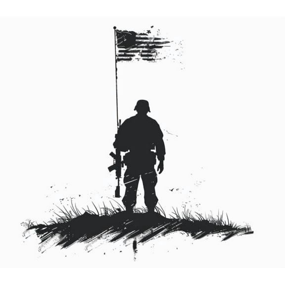 American Soldier with Flag Car Decal – Patriotic Military Veteran Vinyl Sticker – U.S. Army Support Decal for Car, Truck, Window, Laptop – Honor Our Troops and Fallen Heroes. USA Pride