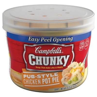 Campbell's Chunky Pub-Style Chicken Pot Pie Soup Microwaveable Bowl 15.25 oz by