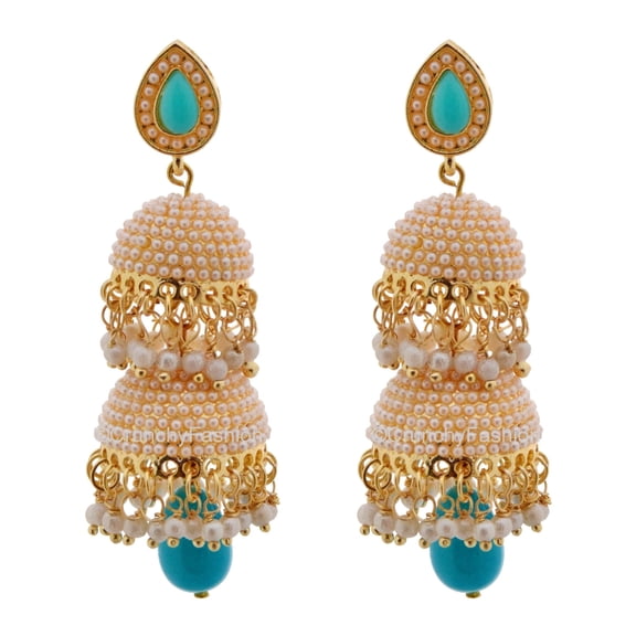 Crunchy Fashion Bollywood Inspired Traditional Indian Jewelry Stylish Party Jhumka Earrings for Women