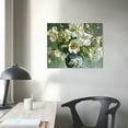 thumbnail image 4 of Nawypu  White Flower Picture Decor Wall Art Canvas Print Vintage Floral Wall Decoration Bedroom Bathroom, 4 of 6