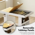 thumbnail image 6 of Advwin Board Game Table for 4–6 Players, Dining/Gaming Table with Removable Top, PU Leather Mat, Cup Holders & Corner Protectors, Great for Card Games, Poker & Building Blocks, White+Light Wood, 6 of 10