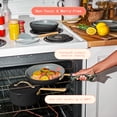 thumbnail image 4 of Beautiful 18-Piece Ceramic Nonstick Cookware Set, Pots & Pans with Strainer Lids & Kitchen Utensils, Black Sesame by Drew Barrymore, 4 of 24