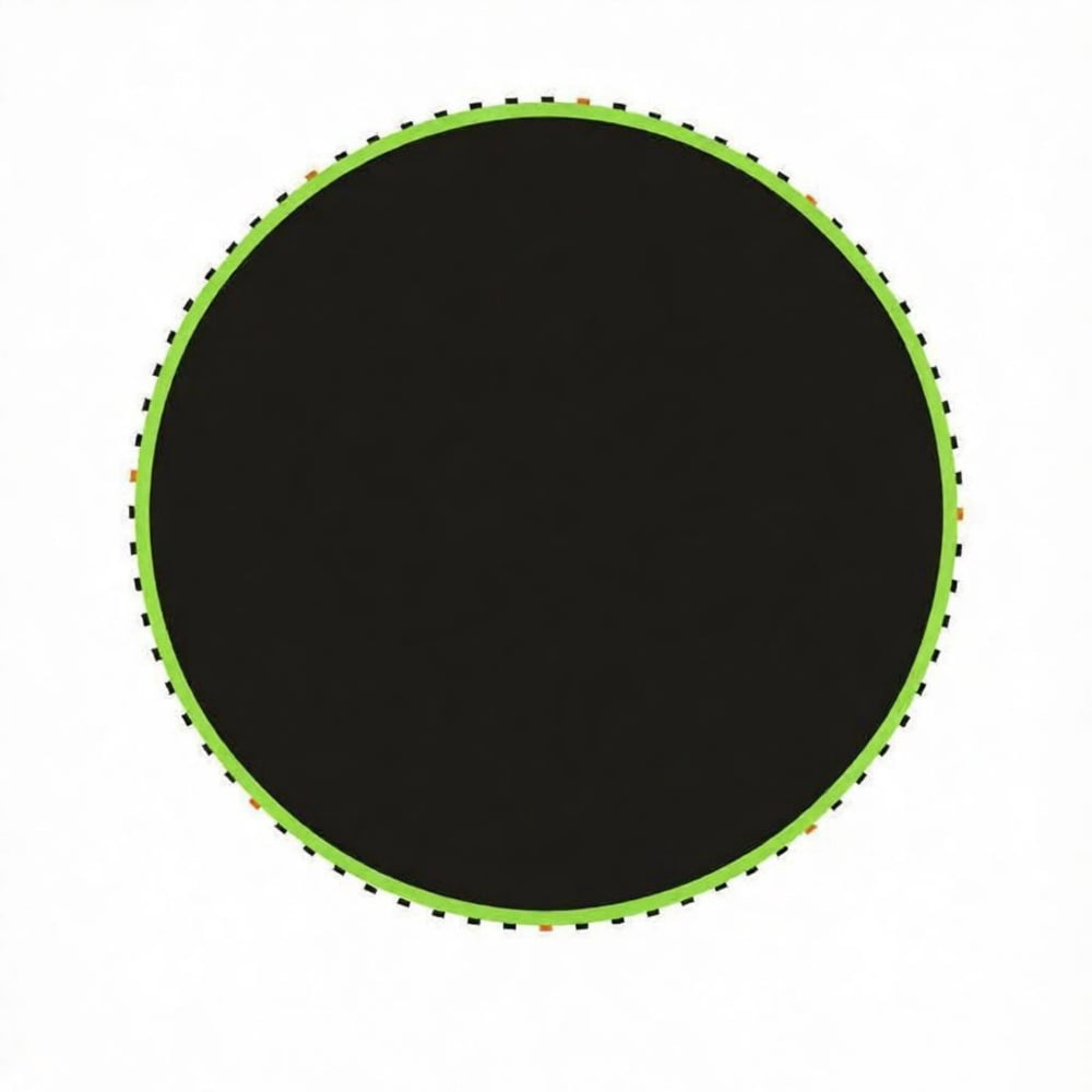 12' Trampoline Replacement Mat, 72 V-Hooks, Fits 5.5" Springs, for Backyard Old Trampoline Surface Upgrade, Green (Spring & Frame Not Included)