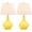 Yellow, variant on SAFAVIEH Amy 24 in. Yellow Glass Table Lamp with Off-White Cotton Shade, Set of 2
