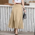 thumbnail image 2 of Joernso Women Maxi Skirt High Waist Irregular Large Hem Long Skirt Solid Color A-Line Loose Fit Skirt Streetwear, 2 of 7