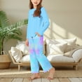 thumbnail image 6 of NAISIBABY Girls Outfit Set, Long Sleeve T Shirt and Tie-Dye Pants Soft Comfort Home Clothes 2-Piece Blue 13T, 6 of 7
