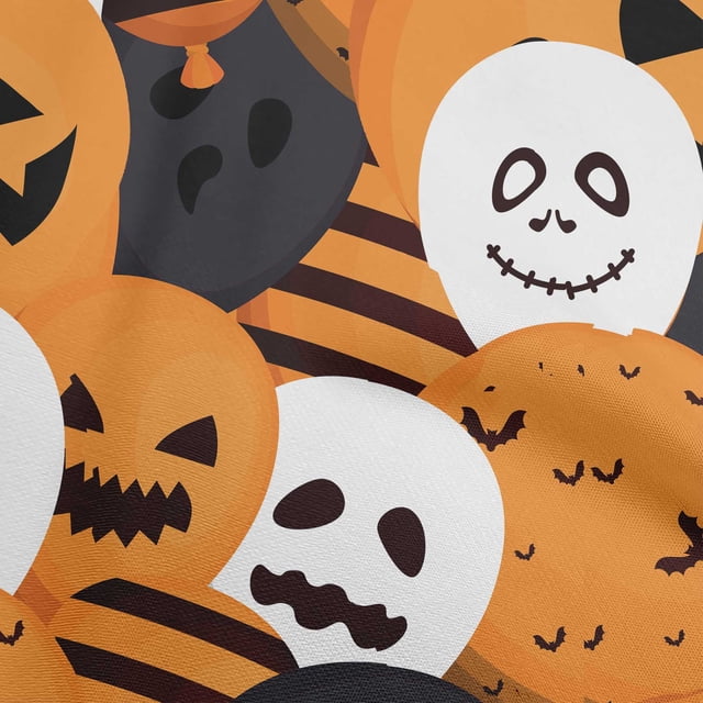 oneOone Polyester Spandex Orange Fabric Halloween Craft Projects Decor Fabric Printed By The Yard 56 Inch Wide