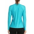 thumbnail image 2 of Beautyin Women's Zip Front Rash Guards Top Long Sleeves Patchwork Athletic Shirt, 2 of 8