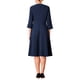 thumbnail image 3 of Vestido de mujer con vuelo Inspire Chic, escote en V, manga 3/4, elegante, corte A, vestido de trabajo 2XL azul marino, 3 of 5