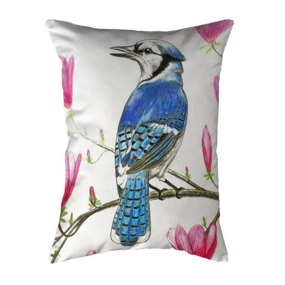 Betsydrake KS013 Blue Jay Noncorded Pillow - Small