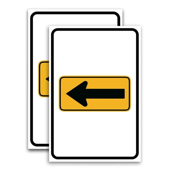 Sharp Curve To Left (24" X 36") Vinyl Decal Only (Pack of 2) |Sign|Sticker|Poster