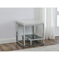 thumbnail image 3 of Steve Silver Aston Indoor 26"H Modern Genuine Marble Top End Table with Shelf, White, 3 of 6