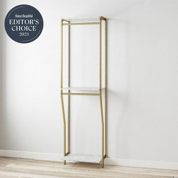 CosmoLiving Gwyneth Closet - Hanging Rods, White Marble
