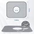 thumbnail image 3 of Bestjing Alfombrilla de silicona para fregadero de 13.58 x 11.6 pulgadas, protectores de fregadero para fregadero de cocina con drenaje central, plegable, antideslizante, resistente al calor, rejilla, 3 of 5