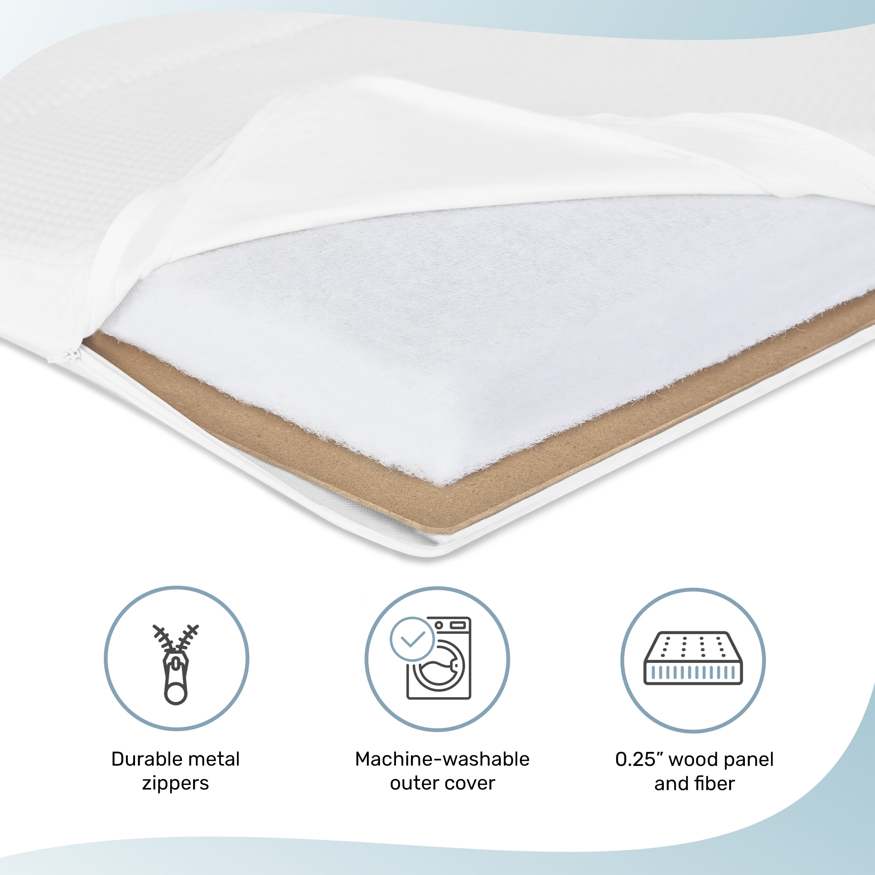 Dream On Me Mattress Pad, Ideal Fit for 38” x 26” Playard, JPMA & Greenguard Gold Certified, White