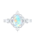thumbnail image 5 of Rosec Jewels Vintage Style Ethiopian Opal Engagement Ring - 6X8 mm Oval - AAA Quality - Opal Diamond Ring - with Jewelry Box, 10K White Gold, US 5.50, 5 of 10