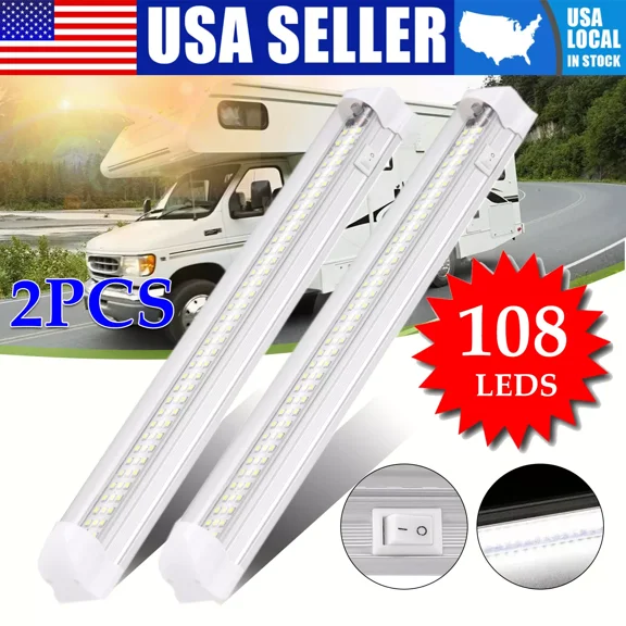 2Pcs Led Lights Camper Caravan Ceiling 12V Interior Strip Bar Van Boat Lighting