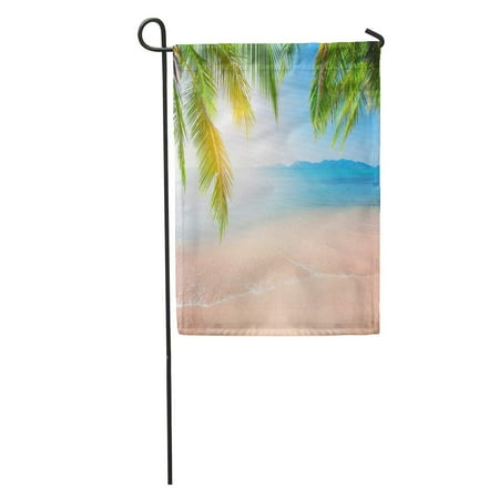 Patio Beach Thailand LADDKE Thailand Palm and Tropical Beach Sunset Travel Wave Coconut Water Garden Flag Decorative Flag House Banner 12x18 inch ()
