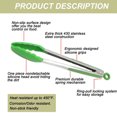 thumbnail image 3 of FULIER 3Pcs Stainless Steel Kitchen Tongs Silicone Cooking Tongs Green, 3 of 4