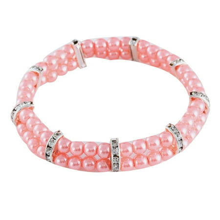 2 Lines Pet Jewelry Cute Cat Collar With Shiny Fancy Dog Collar Necklace With Rhinestone Pearl Pendant