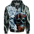 thumbnail image 2 of Sudadera con capucha holgada para hombre, sudadera con estampado de calavera retro para hombre, ropa gótica informal con capucha para hombre, ropa Y2K, 2 of 4