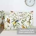 thumbnail image 6 of PERFEMET 100% Cotton Green Leaves Birds Print 1000 Thread Count Pillow Cases, Queen (2 Count), 6 of 6