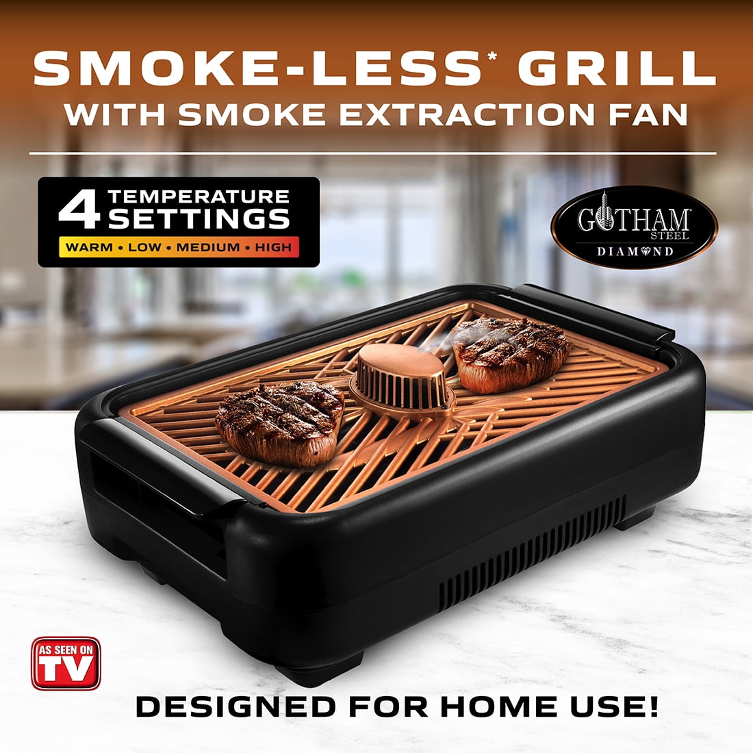 Details about   Gotham Steel Smokeless Electric Indoor Grill Nonstick & Portable Small 