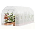thumbnail image 3 of Historyli Invernadero de túnel QinaQin de 4,5 x 2,1 x 2,1 m,con entrada peatonal,invernadero de aro con 8 ventanas de malla y estructura de acero galvanizado,invernaderos portátiles para exteriores, 3 of 7
