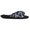 thumbnail image 4 of Floopi Women's Open Toe Memory Foam Criss Cross Soft Velour Slipper, 4 of 6