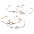 thumbnail image 3 of Pulsera de nudo de amor simple pulsera abierta de metal pulsera Joker DIY para mujer, 3 of 5