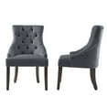 thumbnail image 4 of Weston Home Chelsea Lane Curved Back Velvet Tufted Dining Chair, Dark Gray (Set of 2), 4 of 6