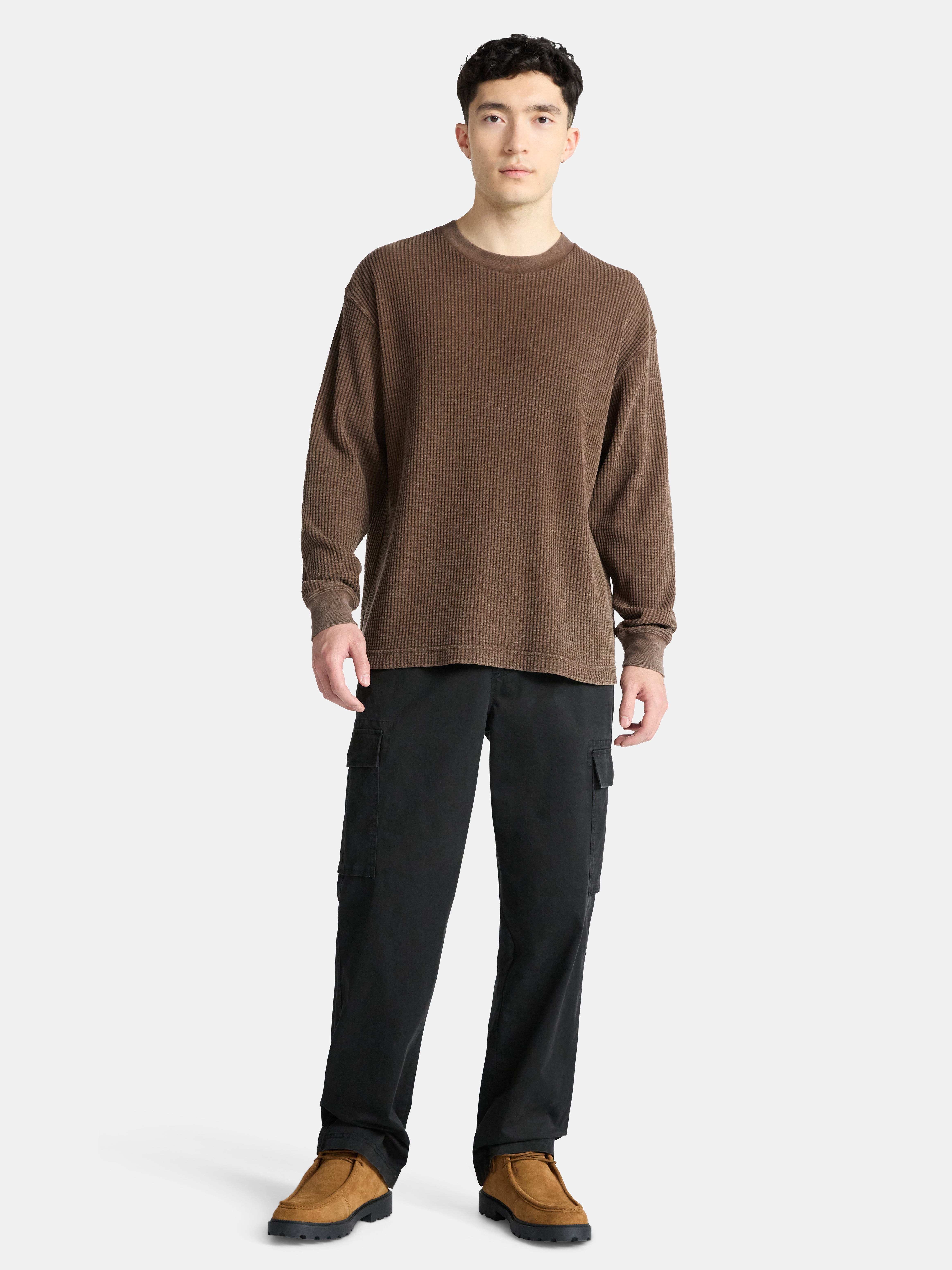 No Boundaries Thermal Tee with Long Sleeves, Men's & Big Men's