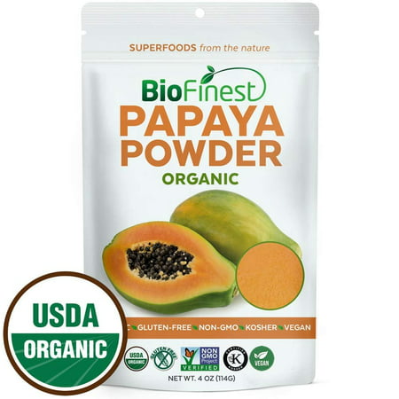 Biofinest Papaya Powder - 100% Pure Freeze-Dried Antioxidants Superfood -USDA Certified Organic Vegan Raw Non-GMO - Boost Digestion Weight Loss - For Smoothie Beverage Blend (4 oz Resealable