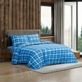 thumbnail image 3 of Sleepdown Twin XL Sheets - 100% Cotton Flannel Bed Sheets Set with Deep Pockets, Brushed Flannel with Elastic Fitted Sheet Set, Soft & Cozy Sheets, 3 Piece Bedding and Pillowcase set, Dark Blue Plaid, 3 of 7