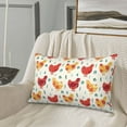 thumbnail image 5 of Gukieu Colorful Flower Chickens Print Plush Pillow Cover, Hidden Zipper Pillow Protector without Pillow Core, Suitable for Bedroom, Office, Car Decoration-14"x20", 5 of 6