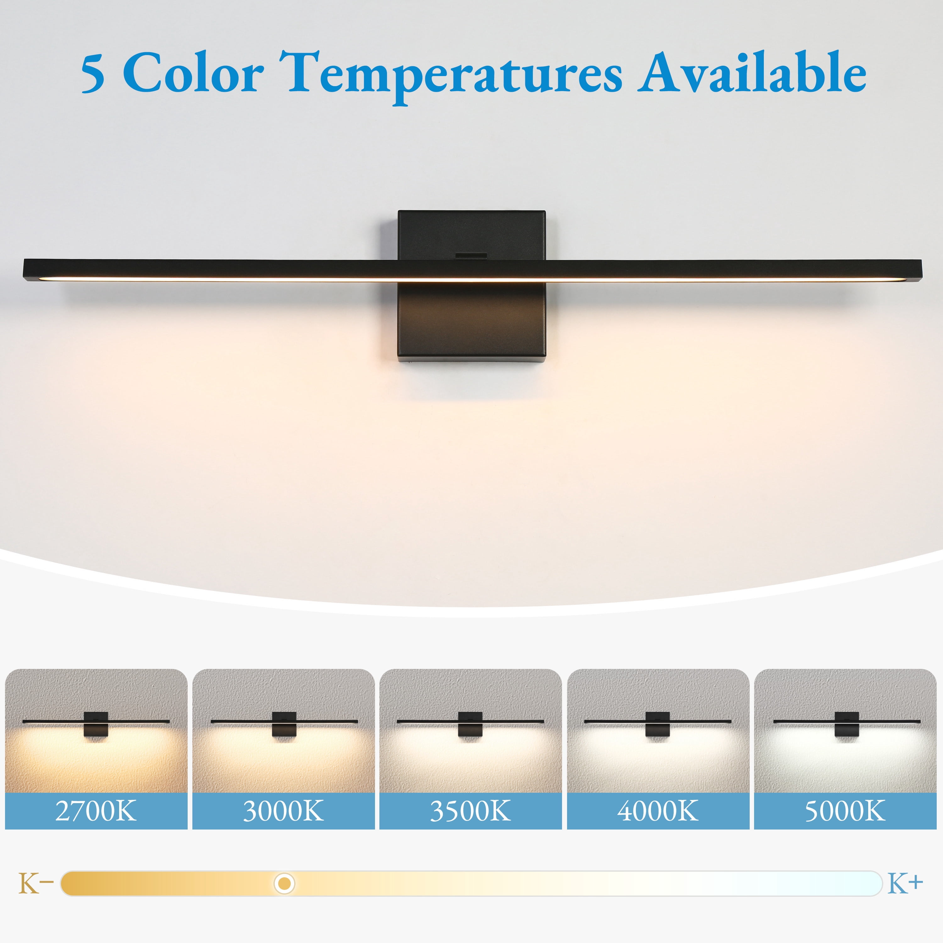 LNC Modern 27.6-in Black Linear LED Wall Sconce,Perfect for Foyer, Bedroom, Living Room, or Art Studio Lighting