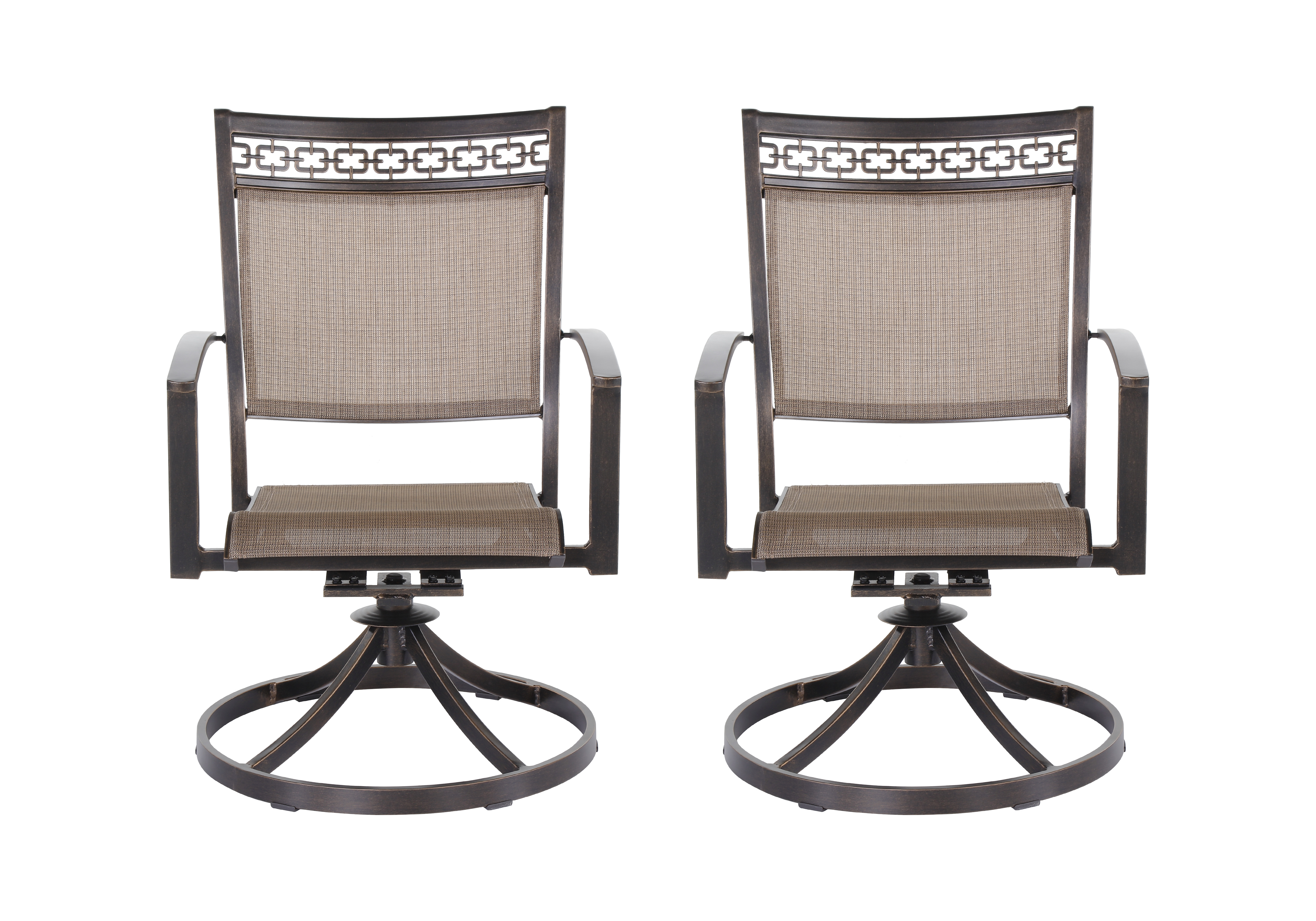 All Weather Patio Dining Chair, Sling Fabric Swivel Rocker With Rustproof Finish Aluminum Frame, Outdoor Garden Furniture 2 Pieces Sets - image 1 of 11