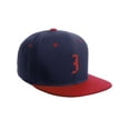 thumbnail image 2 of Daxton Classic Snapback Hat Old English Font Alphabet A to Z Flat Bill Visor Cap, Navy Red Hat, Red I, 2 of 4