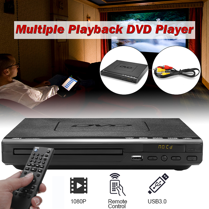 110V240V DVD Player Multiple Playback USB Port Multiangle Viewing 15W