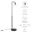 thumbnail image 3 of Floor Lamp Light, Black, Glass, Modern Contemporary Mid-Century Industrial, Mid Century Living Kitchen Cafe Bistro Restaurant Hospitality, 3 of 9